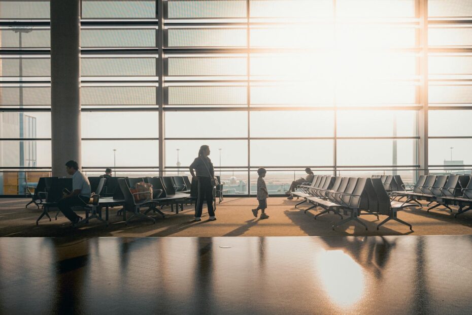 Early morning at an airport